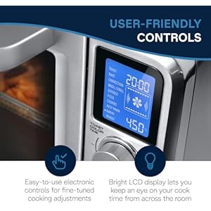 De'Longhi EO241264M 10-in-1 Digital AirFryer ,True Convection Toaster Oven with internal light, Grills, Broils, Bakes, Roasts, Reheats, preset for Cookie & Pizza, 1800-Watts, Stainless Steel, XL 24L DeLonghi EO241264M 10 in 1 Digital AirFryer True Convection Toaster Oven with internal light Grills Broils Bakes Roasts Reheats preset for Cookie Pizza 1800 Watts Stainless Steel XL 24L