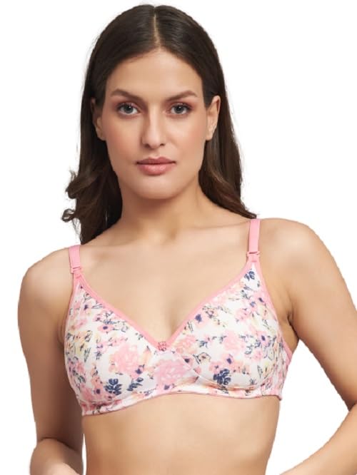 Image of Women's Cotton Floral Printed Lightly Padded Full Coverage Non-Wired T-Shirt Bra