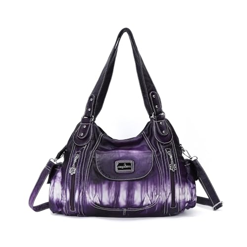 Image of Angel Kiss Purses for Women, Large Shoulder Bag Hobo Tote Purse Mutipocket Faux Leather Satchel Hobo Purse