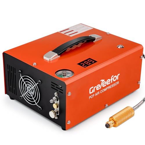 PCP Air Compressor 4500Psi/30Mpa, 350W Oil-Free Fast Fill Pump with Auto Shut-Off, Dual Power 12V DC