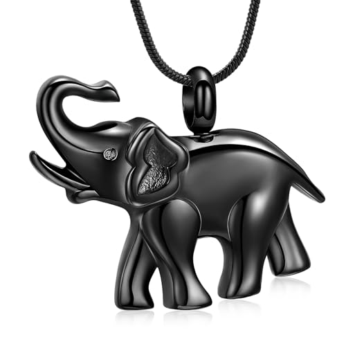 Joyería de cremación para cenizas de acero inoxidable y collar de urna de elefante