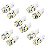 10Pcs Super White T10 Wedge 5SMD 5050 LED Light Bulbs W5W 2825 158 192 168 194