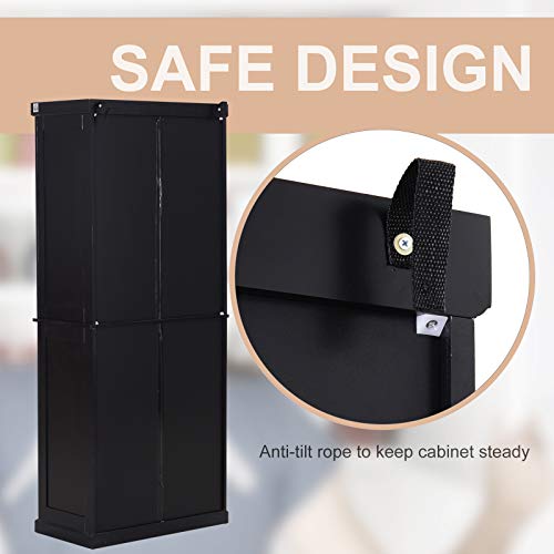 image for HOMCOM Traditional Farmhouse Kitchen Pantry Cupboard with Two Storage 