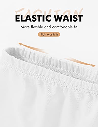 Mancyfit Pettipant Half Slip For Women Bloomers 12-18" Inseam Wide Leg Lace Pajama Pants White Large #TOP3