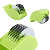 Durlo Kräuterschneider, Kräuterroller mit 6 Klingen, manuelles Schneiden, Edelstahl, Gemüseschneider, Küchenwerkzeug, Grün