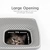 IRIS USA Cat Litter Box Top-Entry Square Top Entry Litter Box with Scoop, Enclosed Litterbox with Odor Control, Dog Proof Covered Litter Box Design, Easy to Clean, White/Gray