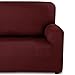 Fundas de Sofa Elasticas 3 Plazas. Fundas Sofa Comoda Ajustable. Protector de Sofa. Cubre Sofa Confort. Marcela Color Burdeos 3 Plazas (180 - 230 cm)