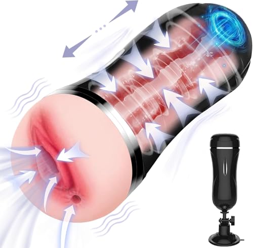 Masturvatore Per Uomo Dildo Vibratore - Sexytoysys Uomo Masturbatore Uomo Vagina Finta 3D Vibratore Anale Plug Analesex Kit Con Supporto Rimovibile