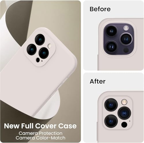 Image of Elzzi Square Candy Liquid Silicone iPhone Case Cover Compatible for iPhone 13 Pro, All Cube Series with Microfiber Lining Compatible iPhone 13 Pro (6.1 inch) - Stone