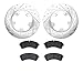 Dynamic Friction Company Rear Brake Rotors-Drilled and Slotted-Silver with 5000 Advanced Brake Pads 7502-99717