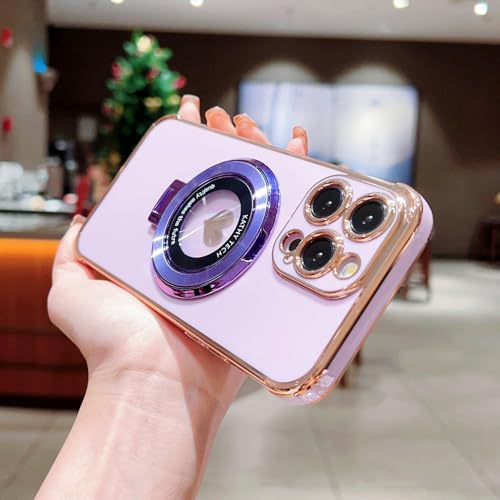 Coque iPhone 13 Pro Max antichoc avec support bague violette IDweel - 7