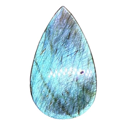 Labradorite naturelle 71x41x5mm à forts reflets irisés pour pendentif et bague
