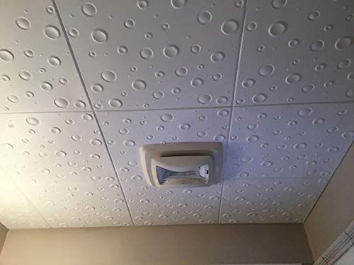 A La Maison Ceilings R07 Bubbles Foam Glue-up Ceiling Tile (256 sq. ft./Case), Pack of 96, Plain White