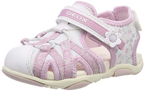Geox B Sandal Agasim Girl B, Sandalias para Bebés, White/Pink C0406, 26...