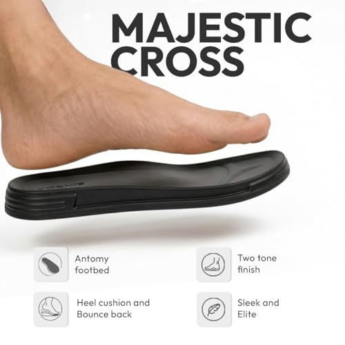 Image of Majestic Cross Strap Sandals | Structured Cross Band Design | Slip-On Entry | Textured Upper Finish | Flexible Sole Build |For Indoor Wear & Relaxed Outings