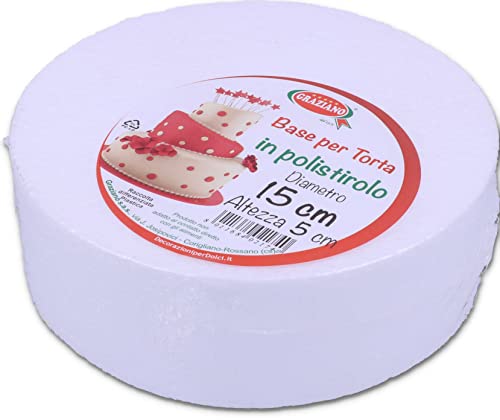 Graziano, Base de gâteau en polystyrène, disques ronds pour bases de gâteaux ou décorations artificielles, idéal pour les fêtes d'anniversaire d'enfants...