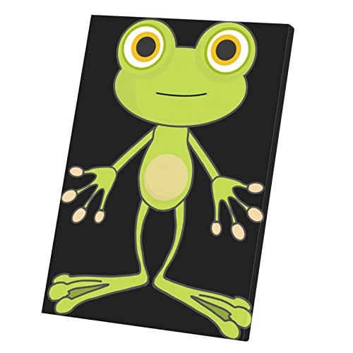 Peinture grenouille toile imprimée haut de gamme, tableau décoratif d'art enfantin 40x56cm