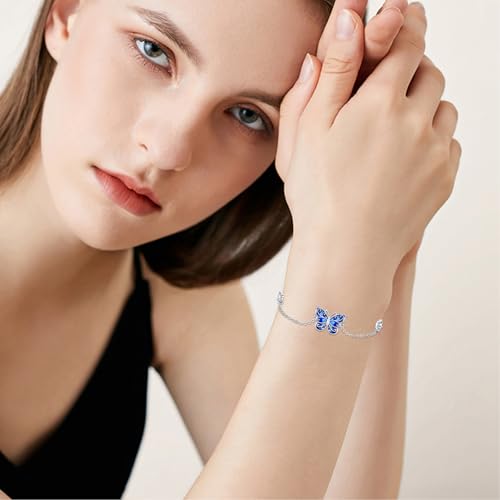 Image of Dragonfly Bracelet 925 Sterling Silver Butterfly Bracelet Adjustable Celtic Moon Bracelet Irish Celtic Jewelry Gifts for Women