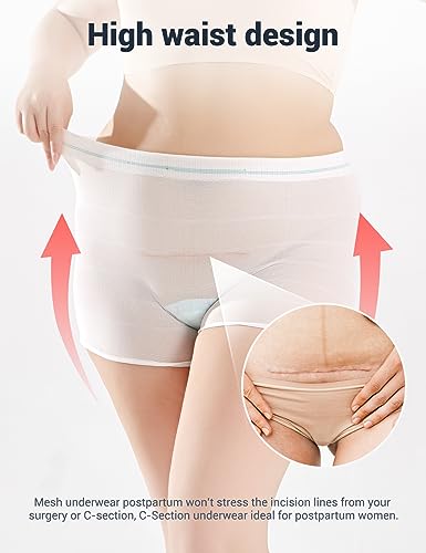 Hansilk Mesh Postpartum Underwear 6 Pack High Waist Reusable Post Bay C-Section Recovery Maternity Panties For Women Washable Mesh Panties (Xl) #TOP3