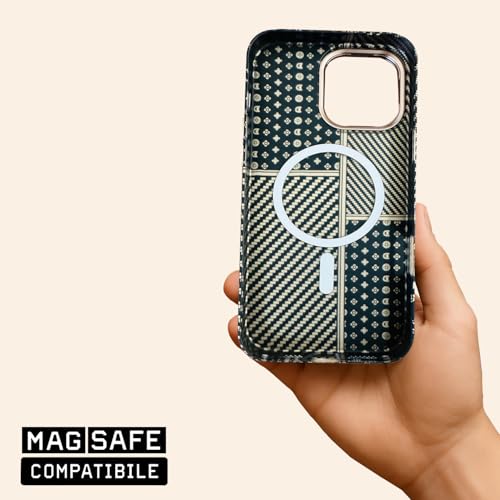 Image of AIBEX Aramid Fiber Mag-Saf Case Compatible for iPhone 16 Pro Max | Slim Protective Back Cover with Built-in Magnets | Wireless Charging Support | Camera Ring Stand | Shockproof with Air Guard Corners