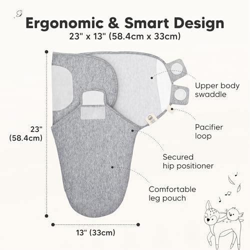 Image of 3-Pack Organic Baby Swaddle Sleep Sacks - Swaddles for Newborns, Infant 3-6 Months, Baby Girls, Boys, Soft & Snug Newborn Sleep Sack, Nursery Swaddling Blankets (Cloud, L)