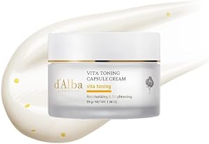 d'alba Piedmont Vita Toning Capsule Cream, Glass Skin with Vita-Cera Oil Capsules, Deep Hydration Face Moisturizer (55g)