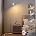 FIGDIFOR Floor Lamp for Bedroom, 3 Color Temperatures Minimalist Floor Lamp with Flexible Lamp Cap, Modern Gold Floor Lamps for Living Room Bright, Simple Standing Lamp for Office Reading Working