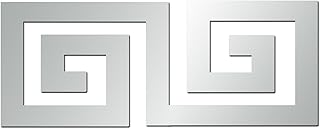 15 Pcs DIY Geometric Shape Acrylic Decorative Mirror Stickers Removable Adhesive Wall Mirror Décor for Living Room Home Background (Silver,3.15 * 7.87inches)