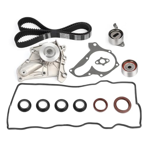 Timing Belt Kit Water Pump w/Gaskets Tensioner for 1987-2001 For Toyota Camry Celica MR2 Solara RAV4 2.0L 2.2L 3SFE 5SFE 16V Plus Valve Cover Gasket