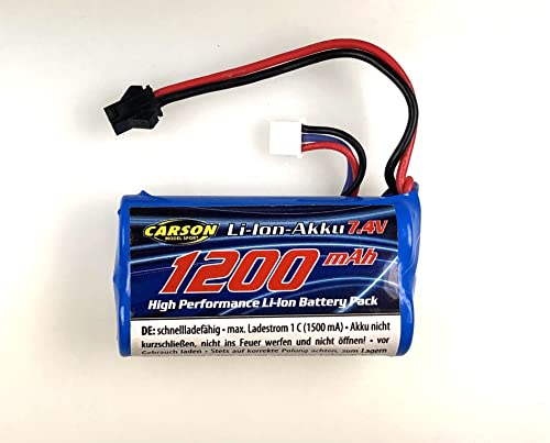Carson 500608255 7,4V/1200 mAh LiION Land Rover JST - reservbatteri; RC-batteri, tillbehör för radiostyrda fordon, ersättningsbatteri för reducerade modeller