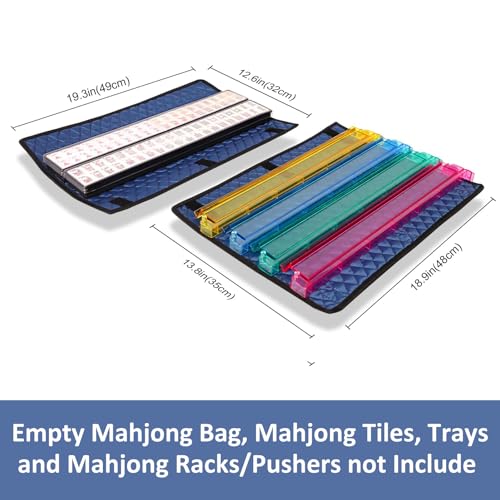 Bolsa azul para mahjong americano con fichas 1.2" miniatura 4