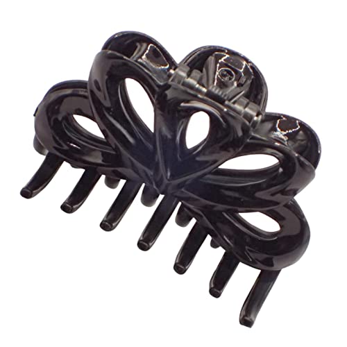 Topkids Accessories Small Black or Tort Hair Claw Clip, Small Detailed Claw Clips for Ladies & Girls