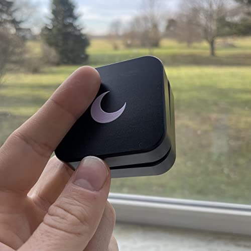 Brando Moon Small Black Pocket Square Crusher - 2 Piece Small Metal Crusher with Moon