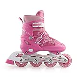 √VERSTELLBARE INLINE-SKATES: (Bitte müssen Sie die Größe vor der Bestellung bestätigen). Unsere Inline-Skates haben 3 verschiedene Unisex-Größen, S / M / L, und jede Größe ist verstellbar. Bitte stellen Sie sicher, dass Sie die richtige Größe auswählen, indem Sie die beiliegende Größe überprüfen Diagrammbilder. Und vergessen Sie nicht, die Stiefellänge vor dem Tragen per Druckknopf einzustellen und Kinder