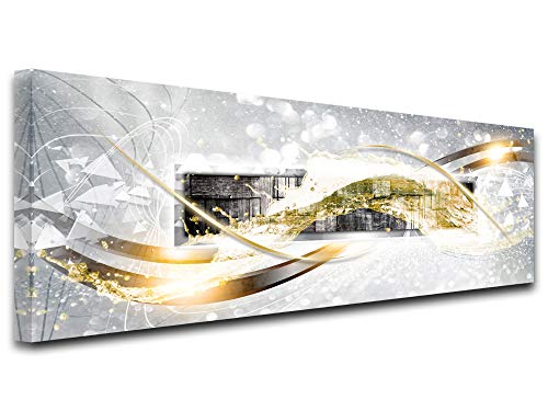 DECLINA, Tableau Decoration Murale Salon Moderne, Cadres decoratif Mural, Tableau Toile décoration Abstraite Bois 120x50 cm Multicouleur Cover
