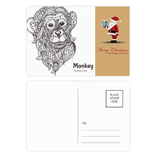 Cartes postales singe Père Noël (lot de 20) pour éviter les vœux banals