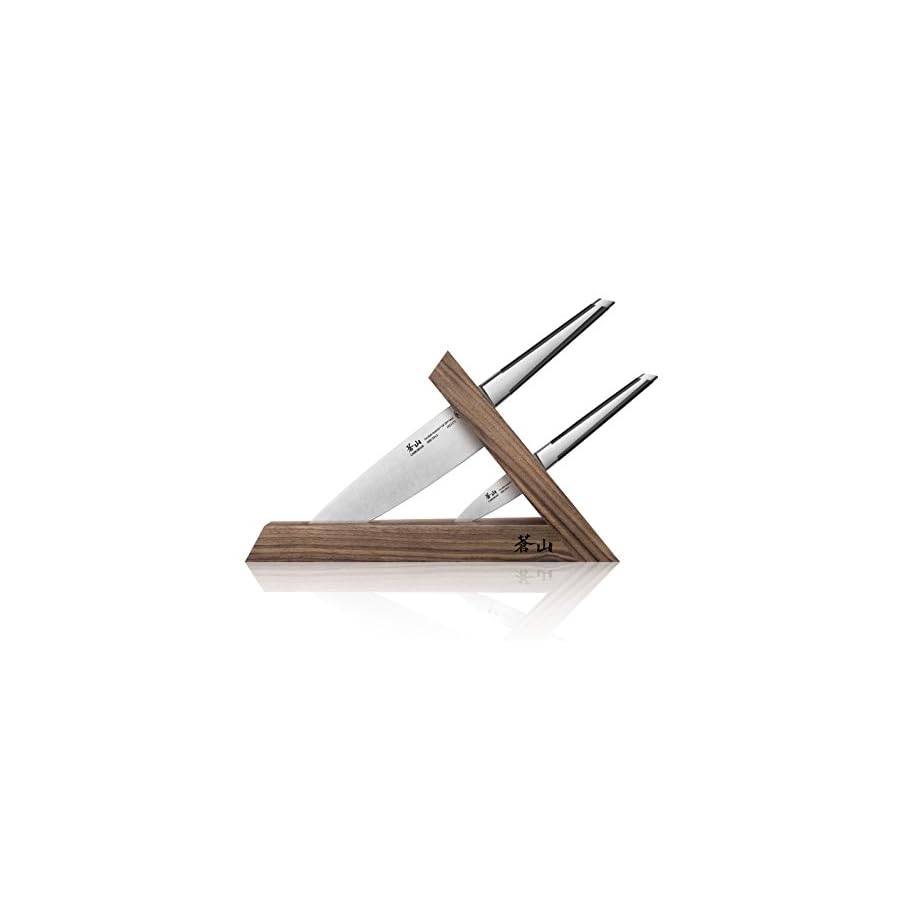 Cangshan TX Series 1021295 Swedish 14C28N Steel Forged 3-Piece TAI Knife Block Set, Walnut