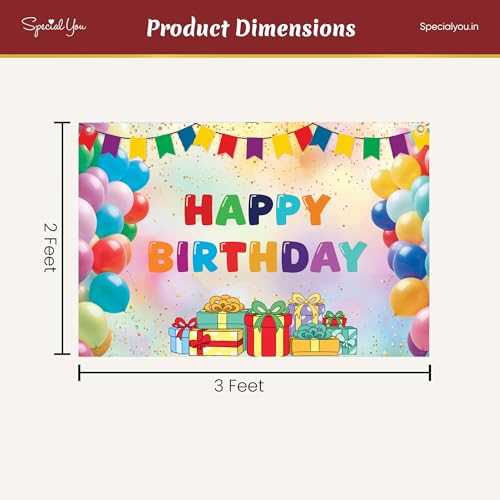 Image of SpecialYou.in Rubber Birthday Decoration Kit For Baby Girl Or Boy, Multicolor Balloons Decoration Kit With Multicolor Backdrop, Birthday Decor Items For Kids' Party- 76 Pcs