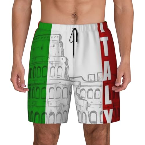 Short de bain homme anti-irritation séchage rapide motif Italie et Colisée romain