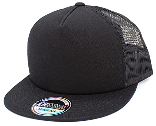 Image of KBETHOS Classic 5 Panel Foam Front Trucker Mesh Cap with Adjustable Snapback