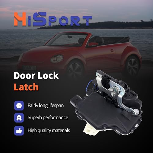 Image of HiSport Front Right Side Door Latch Lock Actuator 3B1837016A | Replacement for Volkswagen VW Beetle Golf GTI Jetta Passat Rabbit 8Pins Replace 3B1837016AC