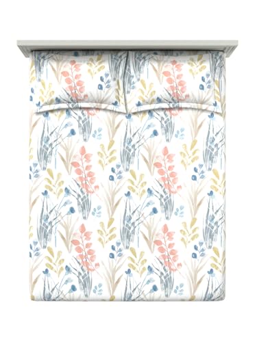 Image of DDECOR Live Beautiful 100% Cotton 145TC Floral King Bedsheet with 2 Pillow Covers | Rotary Printed Breathable Fabric | 224 CM X 254 CM | Luxury Bedding for Home | Cresta Collection | Peach Pink