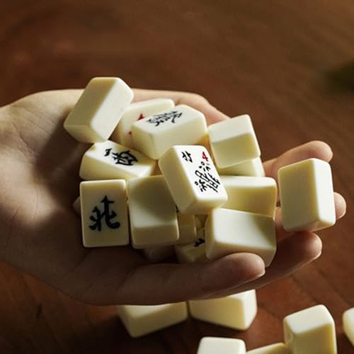 EIMZU Mini Mahjong Set - Traditionelles Chinesisches Brettspiel Mit 144 Steinen - Tragbarer Tabletop Spielset