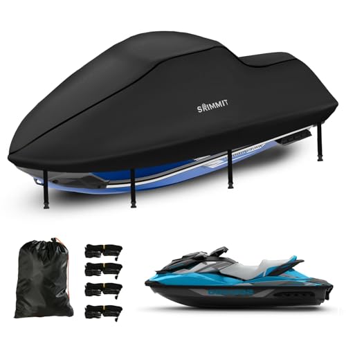 Bootsplane Wasserdicht,420D Oxford Gewebe Abdeckplanen für Jetski Boote,Bootspersenning Bootsabdeckung Persenning Schlauchboot Motorbootabdeckung,Outdoor UV,Hagelschutzplane Mit(schwarz)