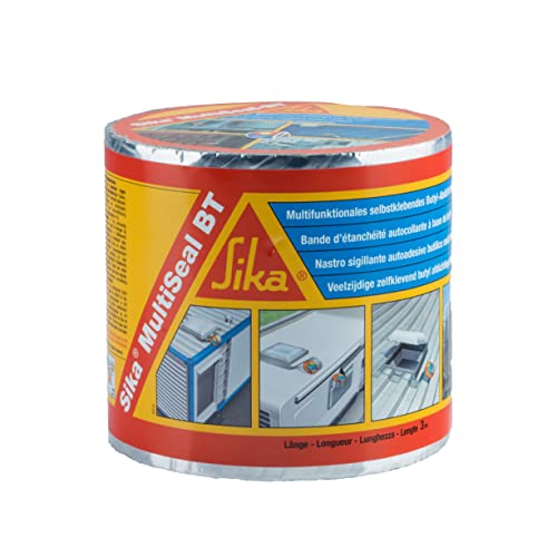 Image of SIKA - SikaMultiSeal BT, Aluminium - Butyl Sealing Tape - Aluminium Foil Coated - Waterproof - 10m x 100mm Rolls