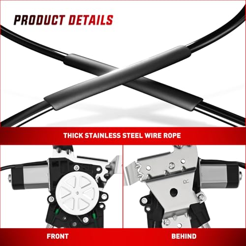 Image of Nilight Power Window Regulator with Motor Rear Passenger Side,Compatible with Cadillac Escalade /Chevy Tahoe /GMC Yukon 2002 2003 2004 2005 2006,Rear Right,748-229