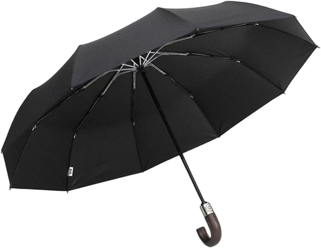 Parapluies, Parapluie Pliant Compact de Voyage, Mini Parapluie, Automatique, résistant au Vent et à la Pluie, avec poignée en Bois, for Homme Femme, 10000mm