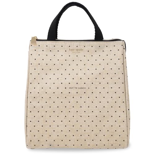 kate spade new york Lancheira fofa para mulheres, lancheira de grande capacidade, lancheira para adultos com forro interno térmico prateado e bolso de armazenamento (para almoço)