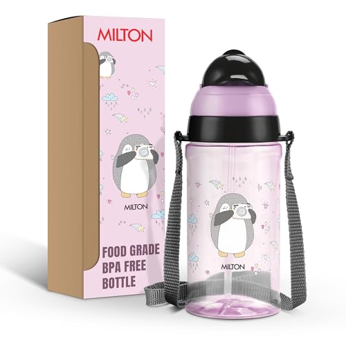 Image of MILTON Smilo 650 Sipper Water Bottle for School Kids | Food Grade & BPA Free | Leak Proof & Durable | Easy to Carry Loop | Ideal for Home, School & Office Use, 600 ml, Purple