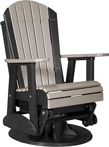 LuxCraft 2' Adirondack Outdoor Swivel Glider Chair, Patio Glider Rocker,